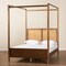 Baxton Studio Malia Modern and Contemporary Walnut Brown Finished Wood and Synthetic Rattan King Size Canopy Bed 184-11044-Zoro - alternate 4
